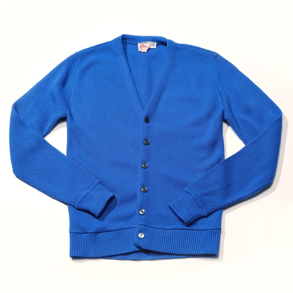 Vintage 80s Azure Blue Cardigan